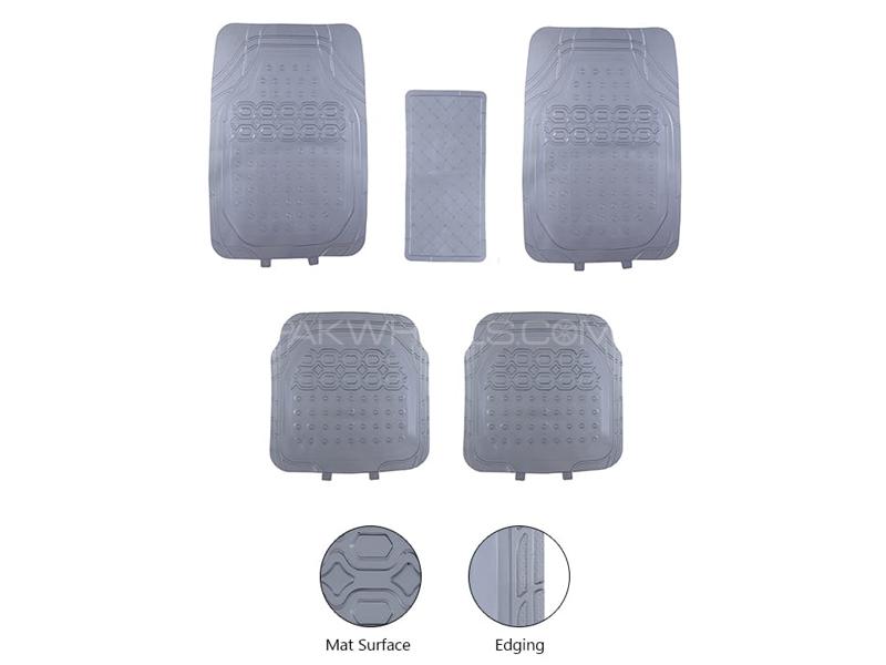 Diamond Pvc Standard Universal Car Floor Mat Transparent 999 | All Weather Protection | Front Rear Image-1