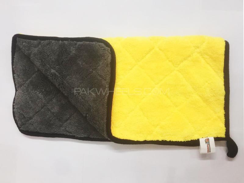 Microfiber Diamond Cut Towel Yellow And Grey 40 x 40 Image-1