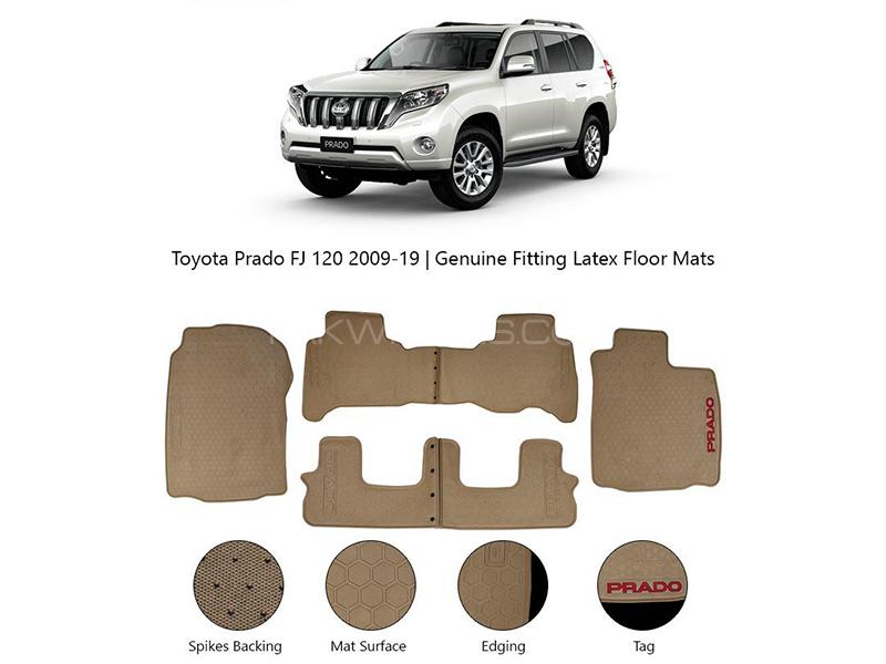 Diamond Latex Premium Beige Toyota Prado 2009-2021 Floor Mats| Plastic | Water Proof | Rubber Mats