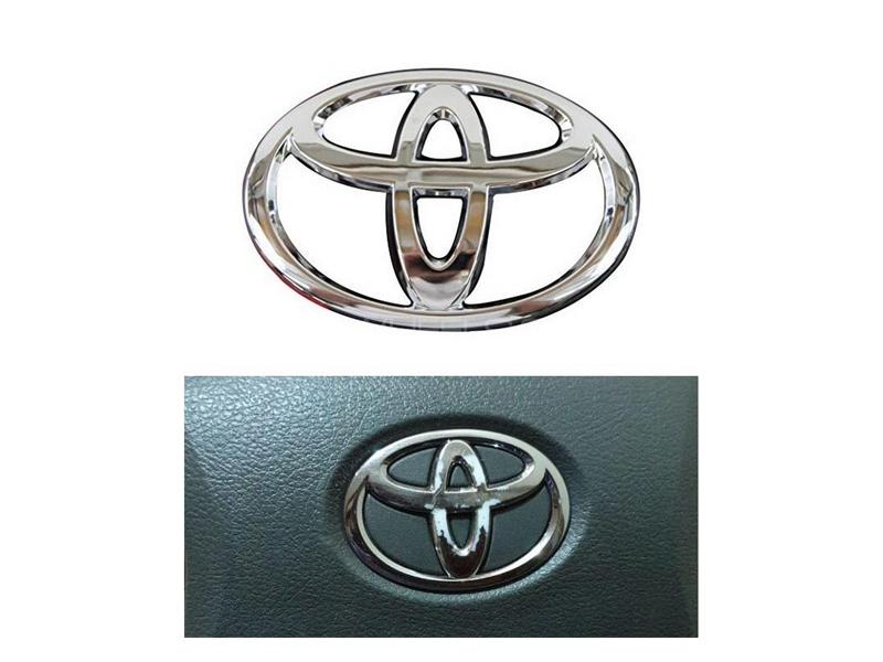 Toyota Steering Wheel Emblem | Steering Monogram | Chrome Logo | Toyota Logo Image-1