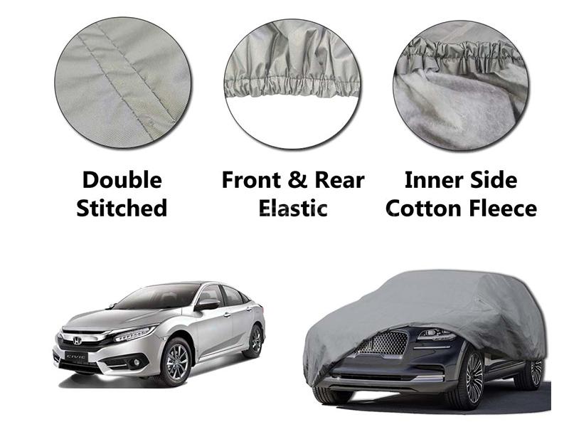 Honda Civic 2016-2022 PVC Cotton Double Stitched Car Top Cover  Image-1