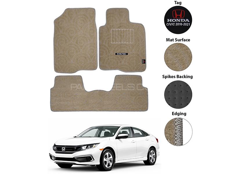 Honda Civic 2016-2021 Carpet Premium Series Beige Car Floor Mats Image-1