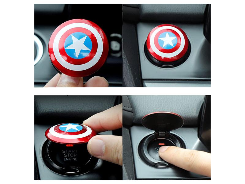 Car Push Start Button Cover Captain America  Image-1