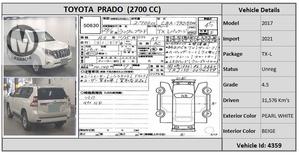 Used Toyota Prado TX L Package 2.7 2017