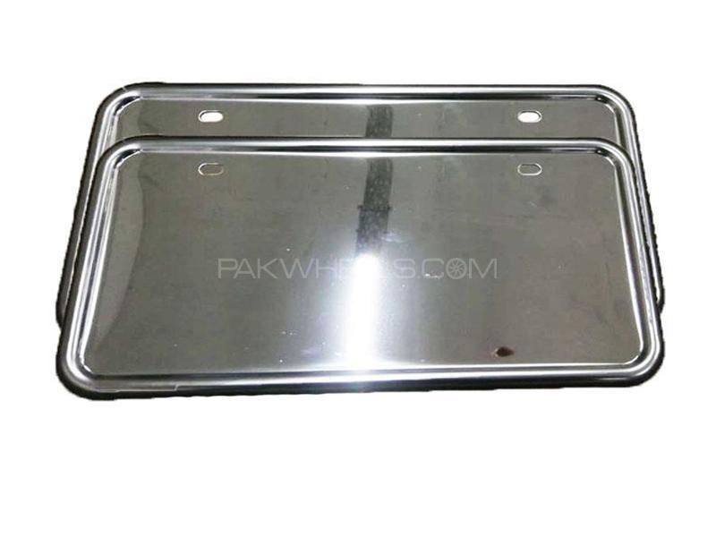 Car Steel Number Plate Holder 12 Inch Frame Stainless Steel Plate Holder 2pc Image-1