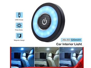 Slide usb rechargeable car interior roof light cargo trunk portable light 3 colors push button light 63277579