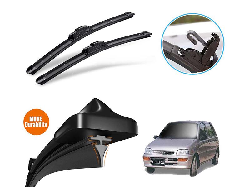 Daihatsu Cuore 2000-2012 Silicone Wiper Blades | Soft Rubber Vipers | Graphite Coated Rubber  Image-1
