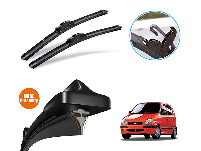 Hyundai Santro 2003-2014 Silicone Wiper Blades | Soft Rubber Vipers | Graphite Coated Rubber  Image-1
