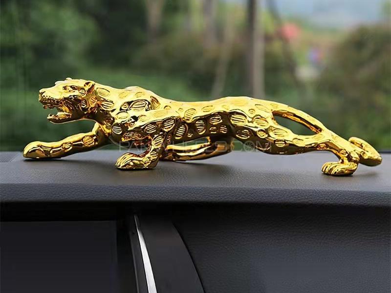 Car Interior Decor Metal Cheetah Golden Dashboard Decoration  Image-1
