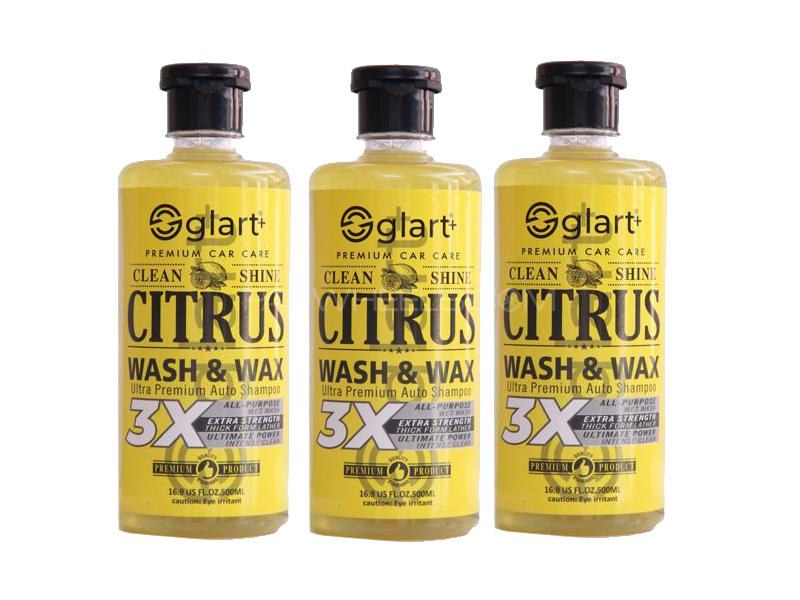 Glart Citrus Wash And Wax Premium Car Shampoo Pack Of 3 500ml Image-1