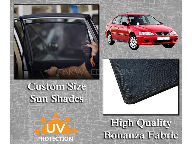 Honda City 1997-2003 Sun Shades | Bonanza Fabric | Thick Rods | Original Size Image-1