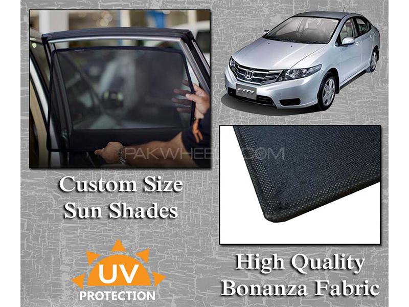 Honda City 2009-2021 Sun Shades | Bonanza Fabric | Thick Rods | Original Size Image-1