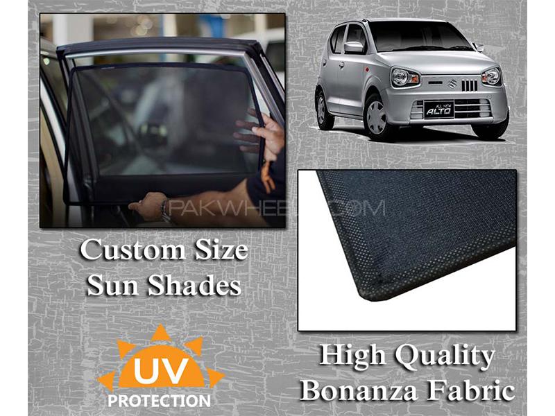Suzuki Alto 2019-2022 Sun Shades | Bonanza Fabric | Thick Rods | Original Size Image-1