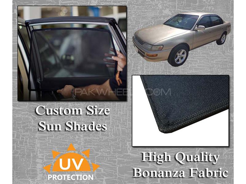 Toyota Corolla 1994-2002 Sun Shades | Bonanza Fabric | Thick Rods | Original Size Image-1