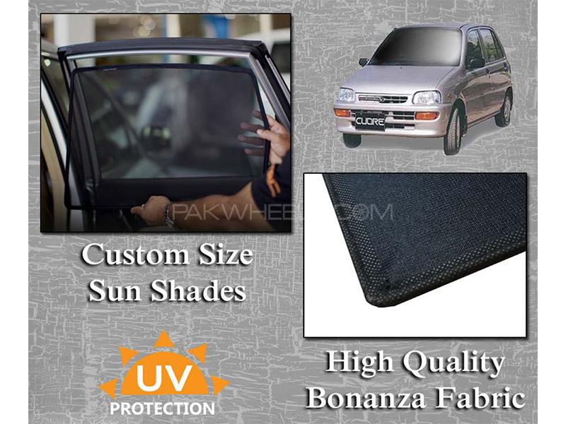 Daihatsu Cuore 2000-2012 Sun Shades | Bonanza Fabric | Thick Rods | Original Size Image-1