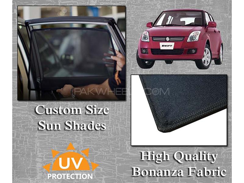 Suzuki Swift 2010-2021 Sun Shades | Bonanza Fabric | Thick Rods | Original Size Image-1