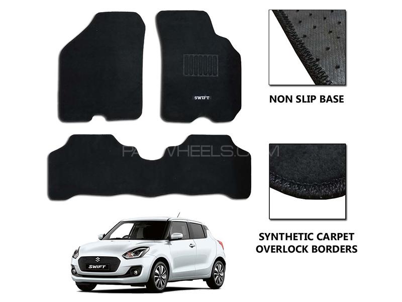 Suzuki Swift 2022 Carpet Mats | Non Slip | Synthetic Washable | Overlock Borders  Image-1