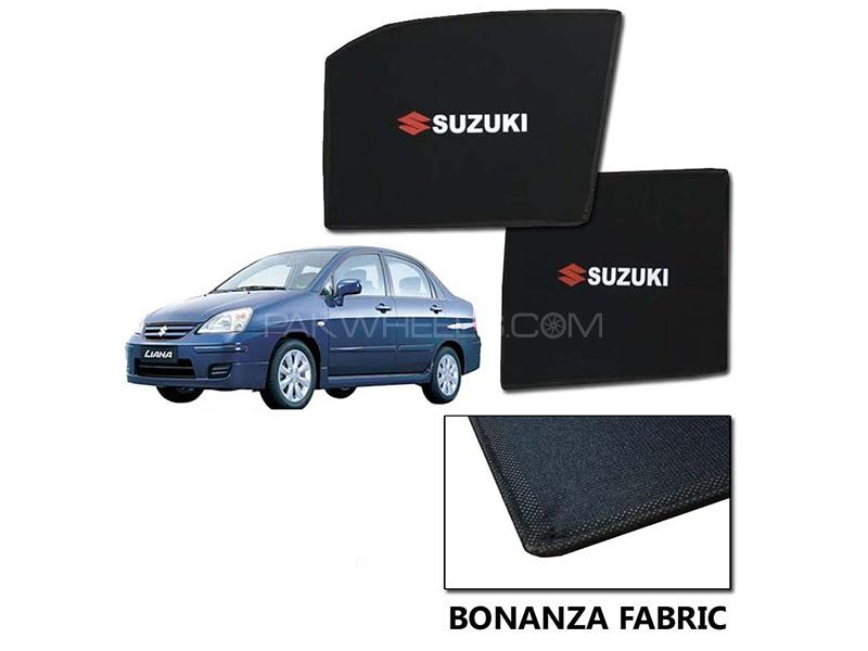 Suzuki Liana 2006-2014 Sun Shades With Logo | Bonanza Fabric | Heat Proof  Image-1
