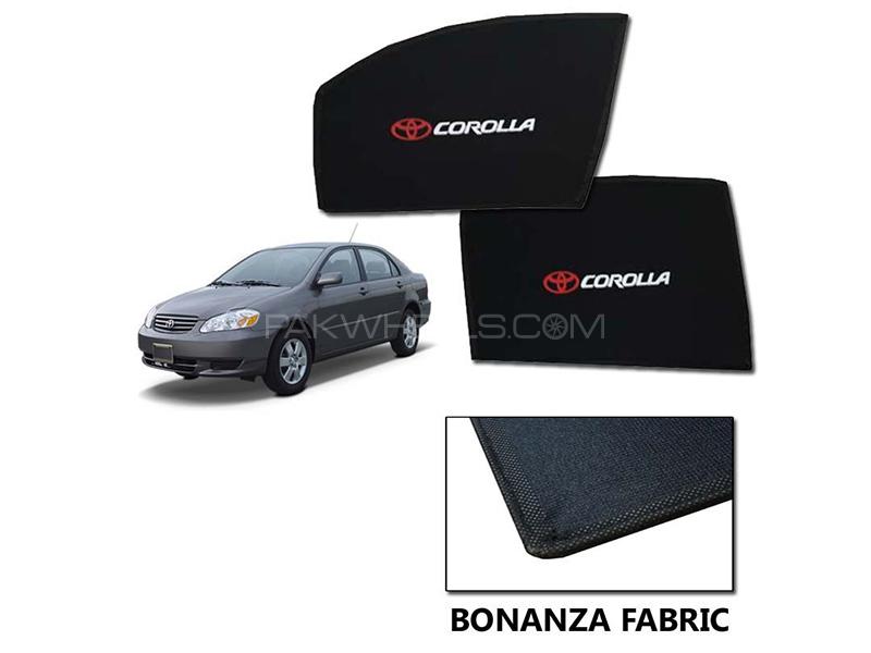 Toyota Corolla 2002-2008 Sun Shades With Logo | Bonanza Fabric | Heat Proof  Image-1