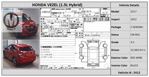 Honda Vezel Hybrid Z 2017 for Sale in Karachi