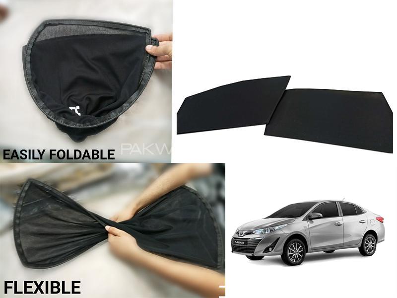 Toyota Yaris Car Foldable Side Shades Uv Protection Heat Protection Black Shades Image-1