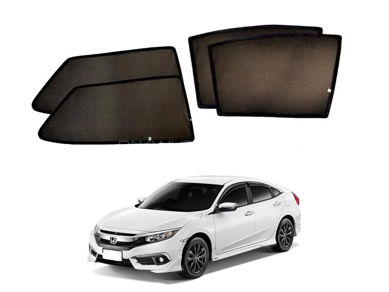 Honda Civic 2016-2021 Fix Side Shade Black UV Protection Heat Protection 