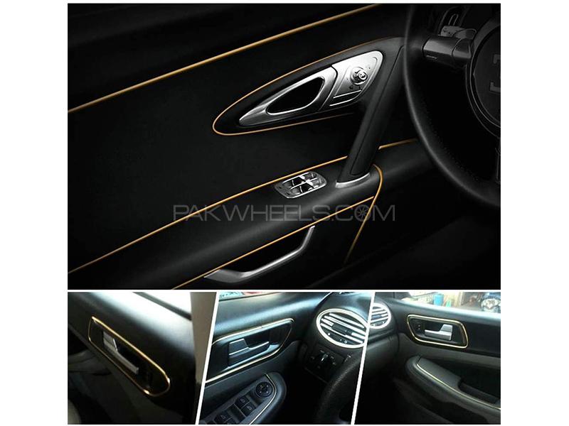Universal Car Interior Reflective Glow Strip - Golden - 5 Meter