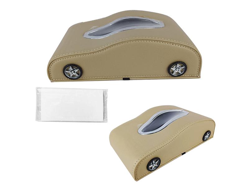 Universal Car Shape Tissue Box - Beige  Image-1