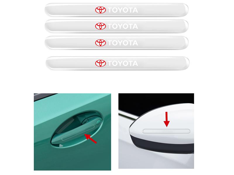 Toyota Logo Transparent Rubber Door Handle Protector  Image-1