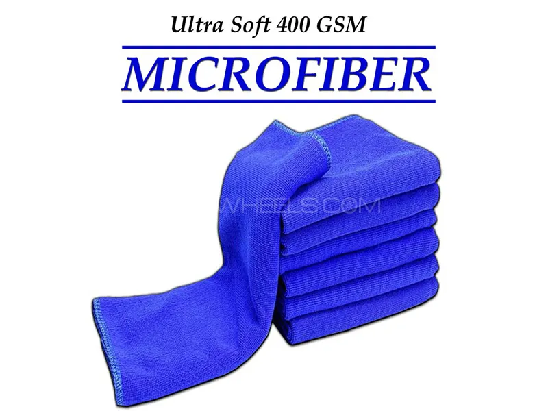 Ultra Soft MicroFiber Towel 400 GSM | 30x60cm | Blue - Pack Of 7 Image-1