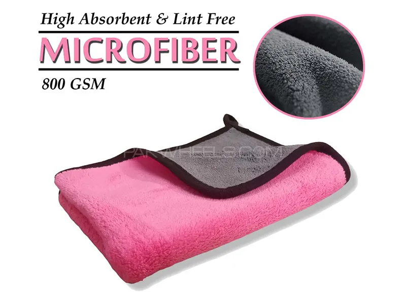 MicroFiber Towel High Absorbent 600 GSM | Pink And Grey  Image-1