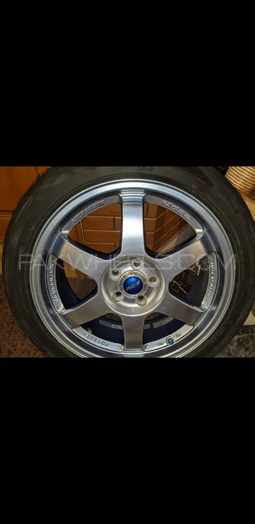 Rays Eng Original Japan 17 inch Alloy rims with Dunlop tyres Image-1