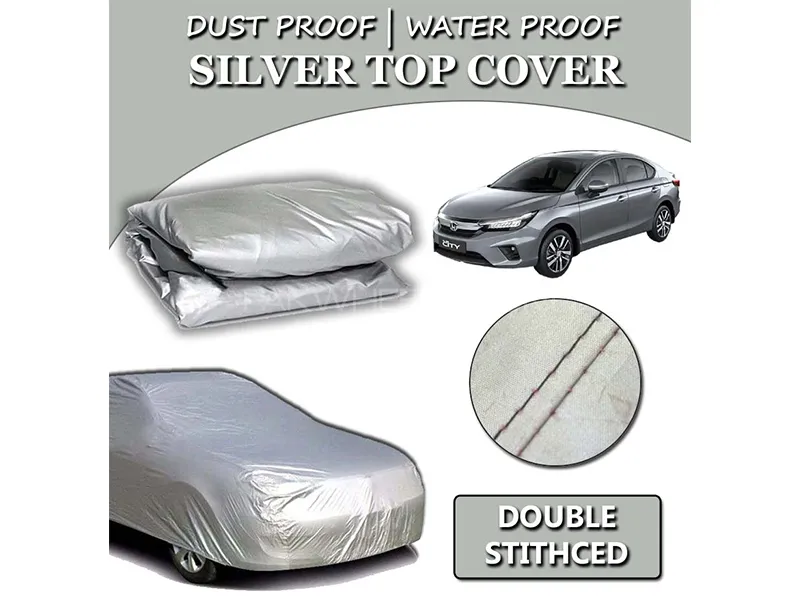 Honda City 2021-2023 Parachute Silver Car Top Cover | Heat Proof | Double Stitched  Image-1