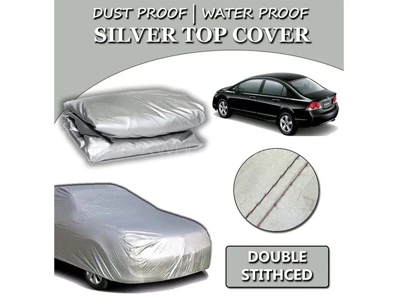 Honda Civic 2007-2012 Parachute Silver Car Top Cover | Heat Proof | Double Stitched  Image-1