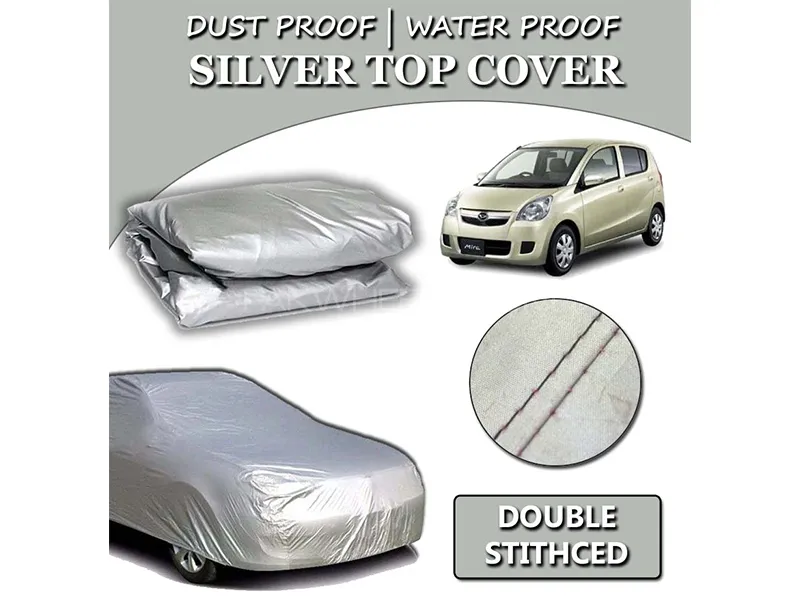 Daihatsu Mira 2006-2023 Parachute Silver Car Top Cover | Heat Proof | Double Stitched Image-1