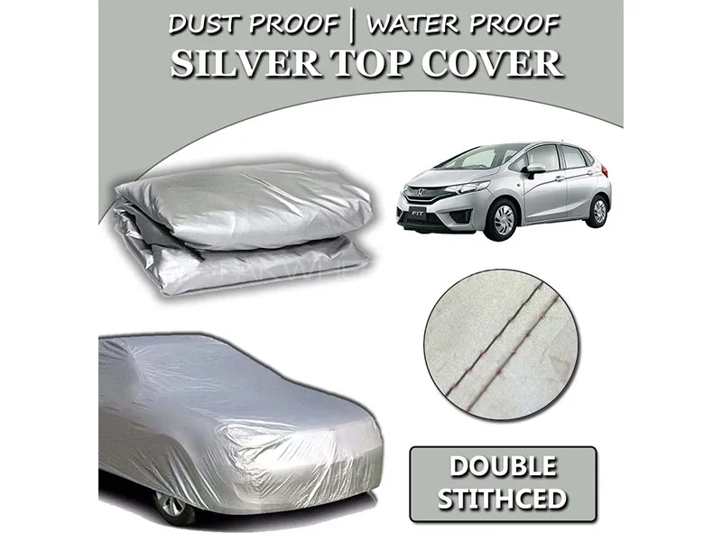 Honda Fit 2013-2022 Parachute Silver Car Top Cover | Heat Proof | Double Stitched Image-1