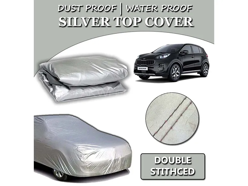 Kia Sportage 2019-2023 Parachute Silver Car Top Cover | Heat Proof | Double Stitched Image-1