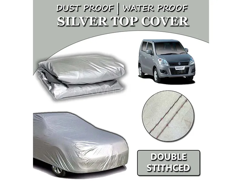 Suzuki Wagon R 2014-2023 Parachute Silver Car Top Cover | Heat Proof | Double Stitched Image-1
