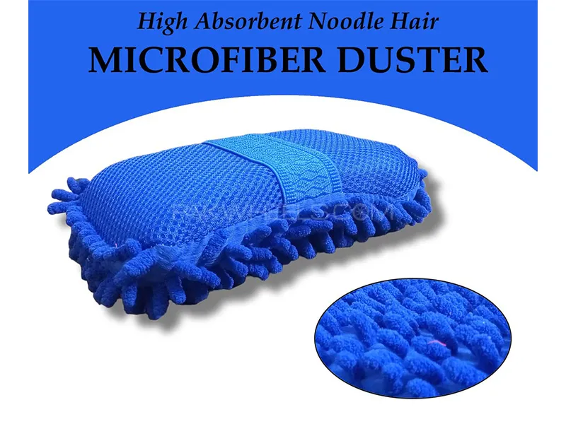 Noodle Hair Microfiber Duster Sponge - Blue  Image-1