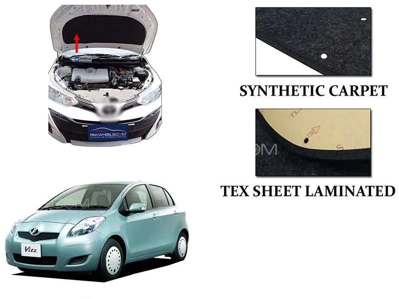 Toyota Vitz 2005-2010 Bonnet Insulator Namda |Dual Layer  Image-1