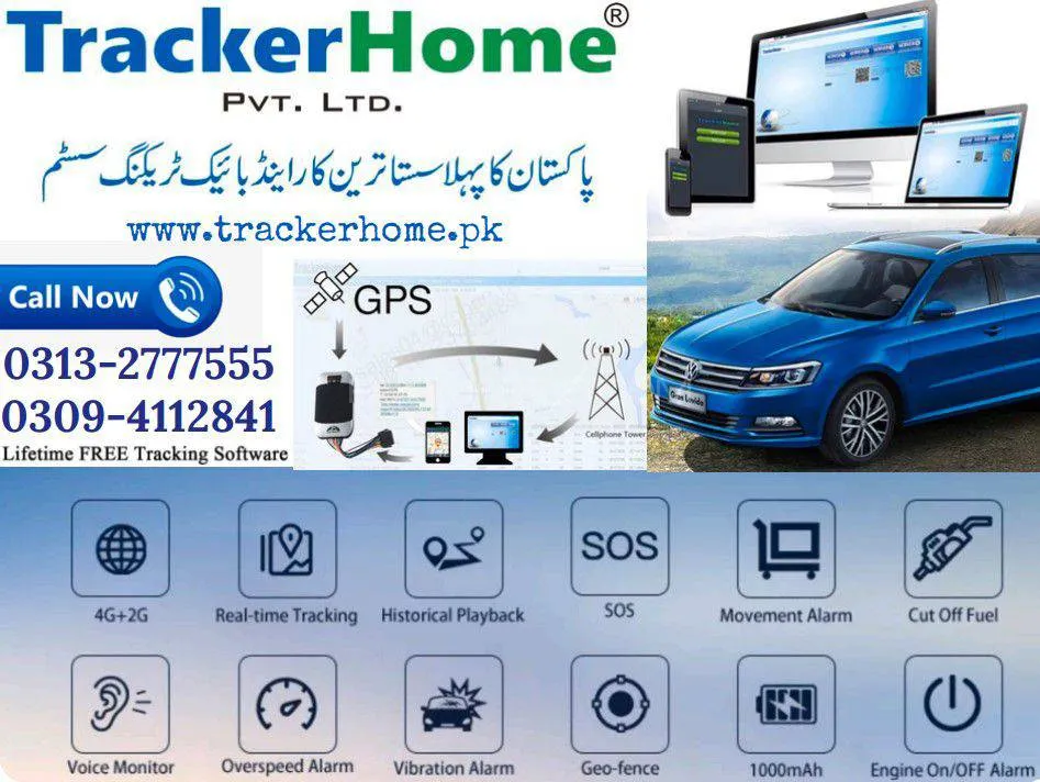 |Gps|Car|Tracker|System with Lifetime Free Tracking App Sms Image-1