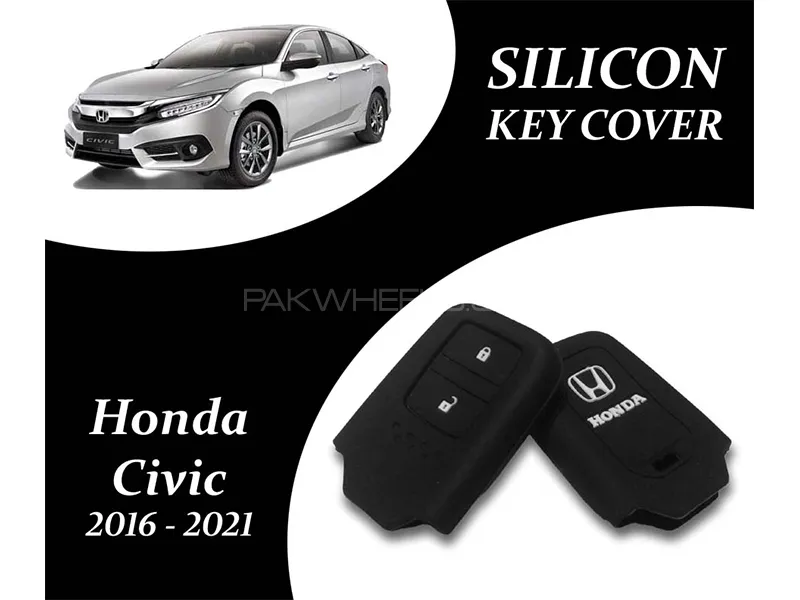 Honda Civic 2016-2021 Key Cover | Silicone | Black | Pack Of 1 Image-1