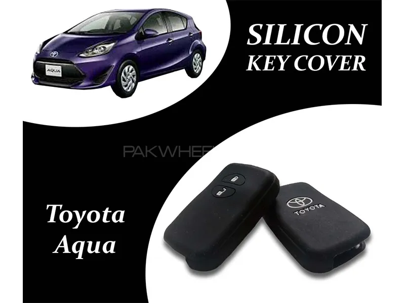 Toyota Aqua Key Cover | Silicone | Black | Pack Of 2 Image-1
