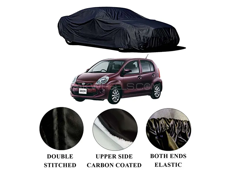 Daihatsu Boon 2010-2016 Polymer Carbon Coated Car Top Cover | Double Stitched | Water Proof Image-1