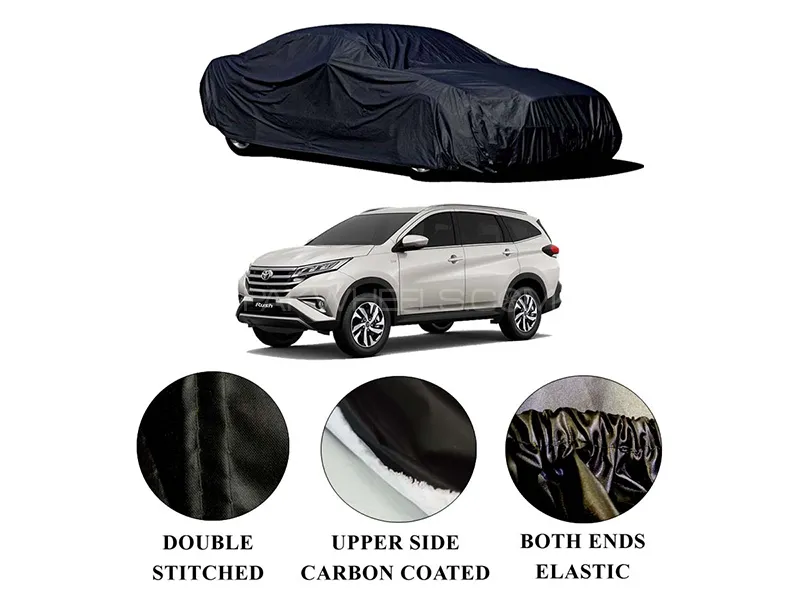Toyota Rush 2018-2023 Polymer Carbon Coated Car Top Cover | Double Stitched | Water Proof