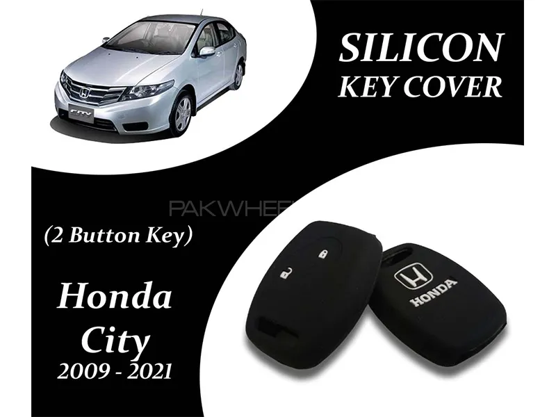Honda City 2009-2021 Key Cover | 2 Button | Silicone | Black | Pack Of 2 Image-1