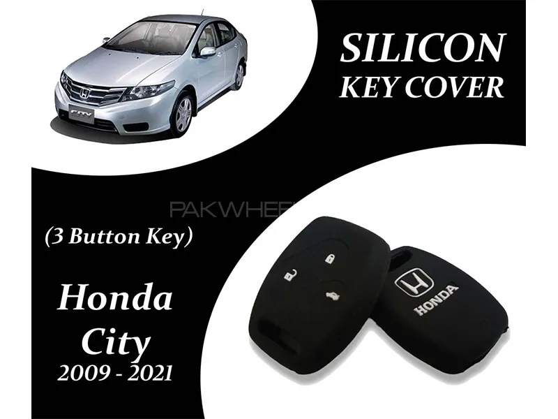 Honda City 2009-2021 Key Cover | 3 Button | Silicone | Black | Pack Of 1