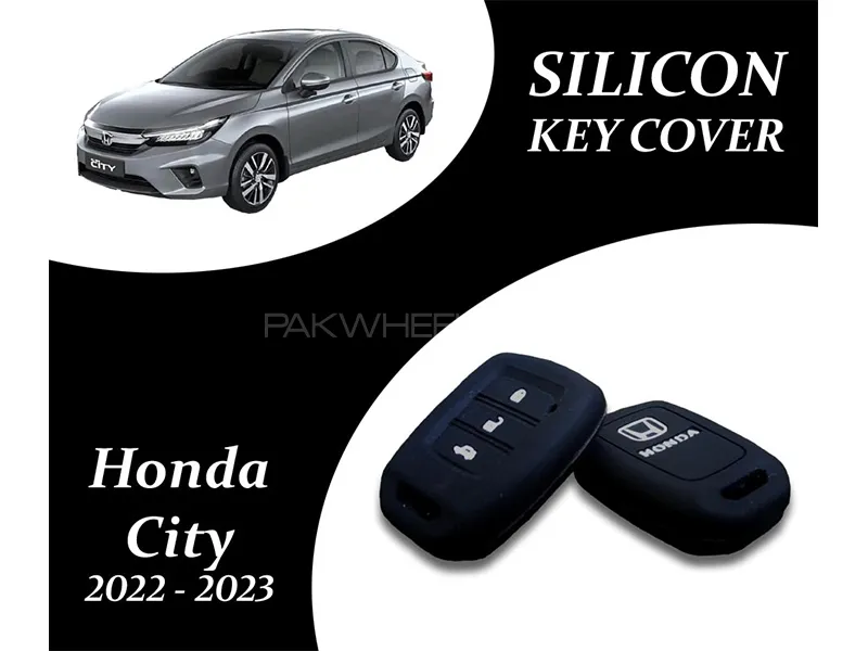 Honda City 2022-2023 Key Cover | Silicone | Black | Pack Of 1 Image-1