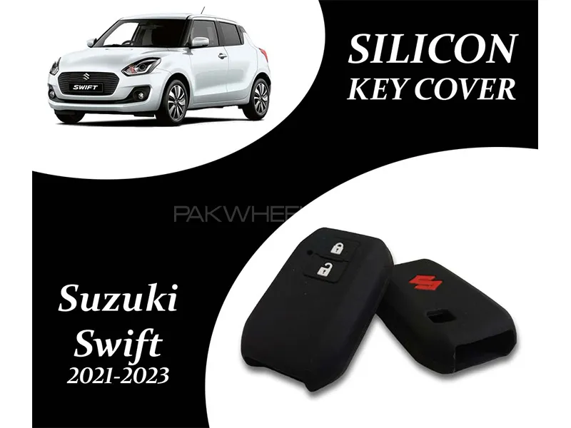 Suzuki Swift 2022-2023 New Key Cover | Silicone | Black | Pack Of 1 Image-1
