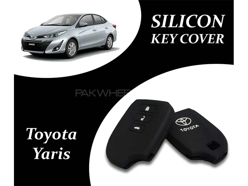 Toyota Yaris 2020-2023 Key Cover Cut Shape | Silicone | Black | Pack Of 2